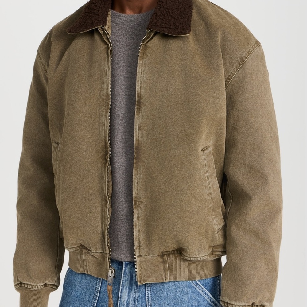 Alex Mill Flight Jacket In Canvas With Sherpa Collar